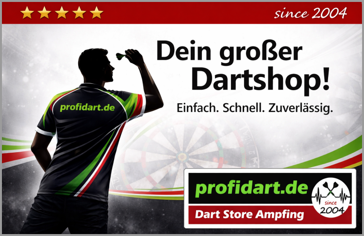 Dart Store Ampfing | profidart.de profidart.de - dein großer Dartshop für alles Rund ums Dartboard! Steeldarts, Softdarts, Flights, u.v.m. | Günstige Preise! | Schneller Versand! | Zuverlässiger Service!